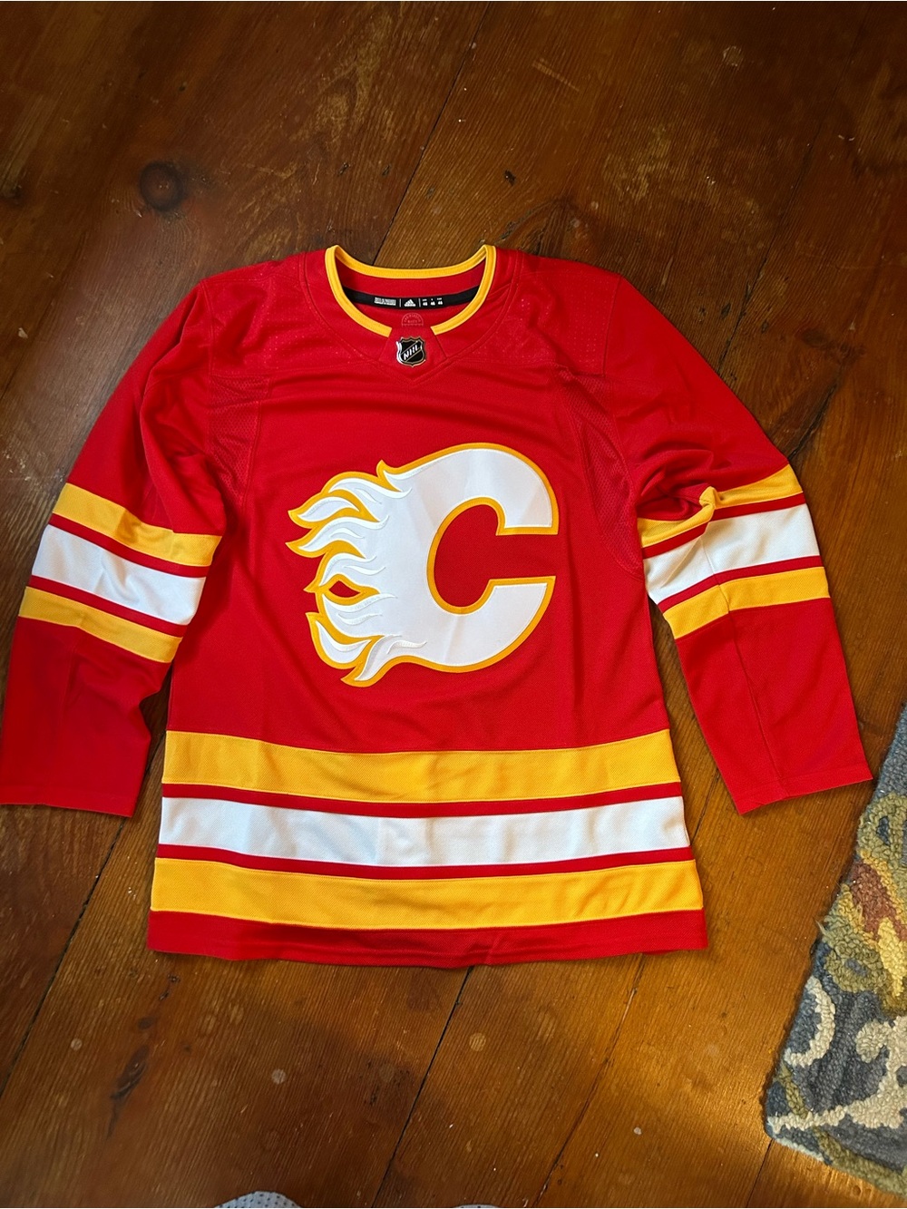 adidas Red Hockey Jersey with Yellow Trim